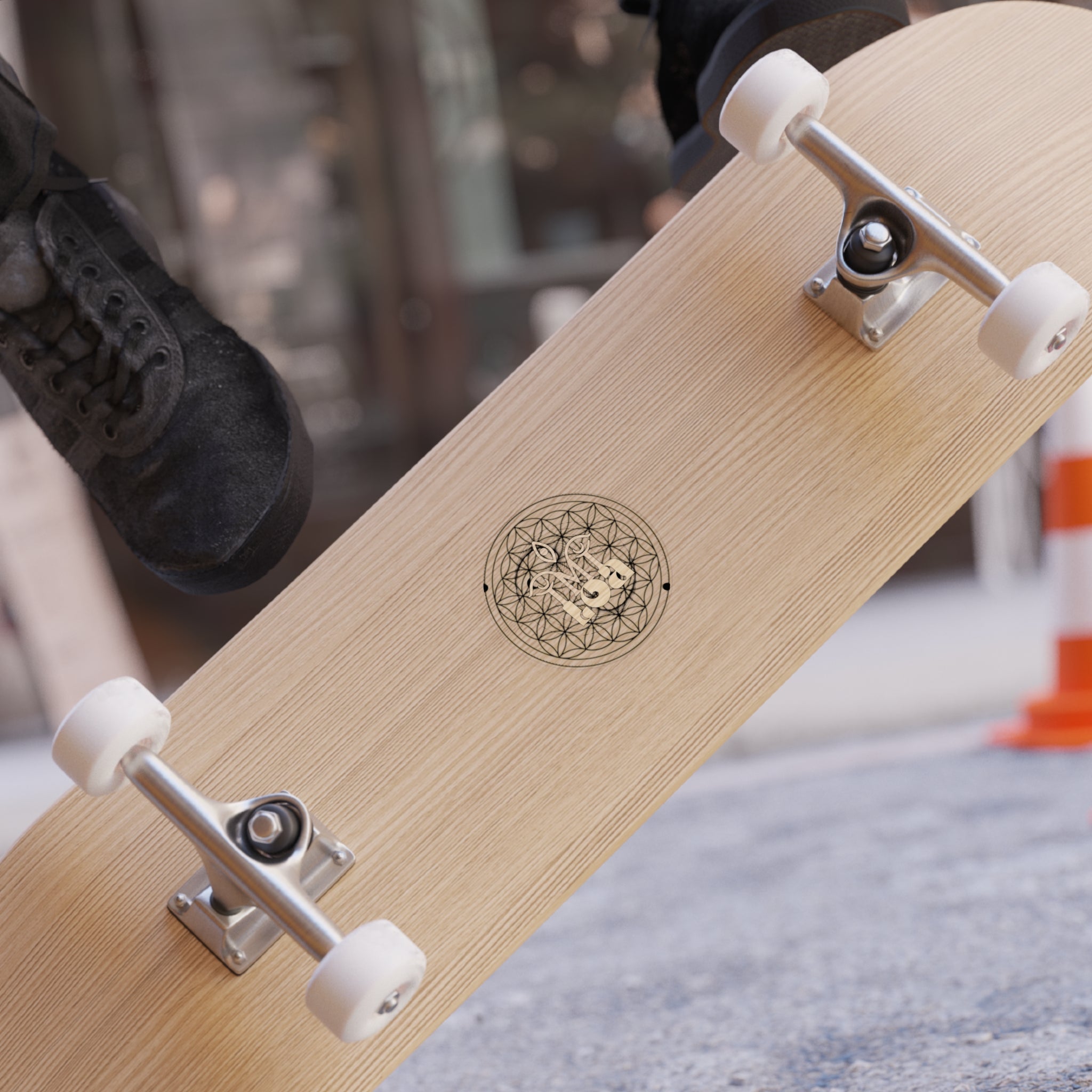 Transparent Outdoor Sticker — Geometric Flower of Life with 'IMILOA' Monogram
