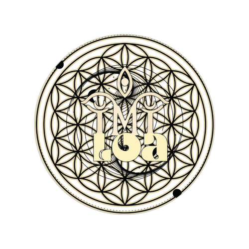 Transparent Outdoor Sticker — Geometric Flower of Life with 'IMILOA' Monogram